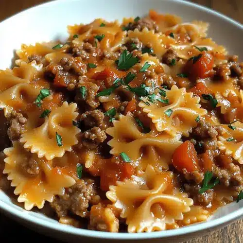 Bowtie Pasta with Ground Beef