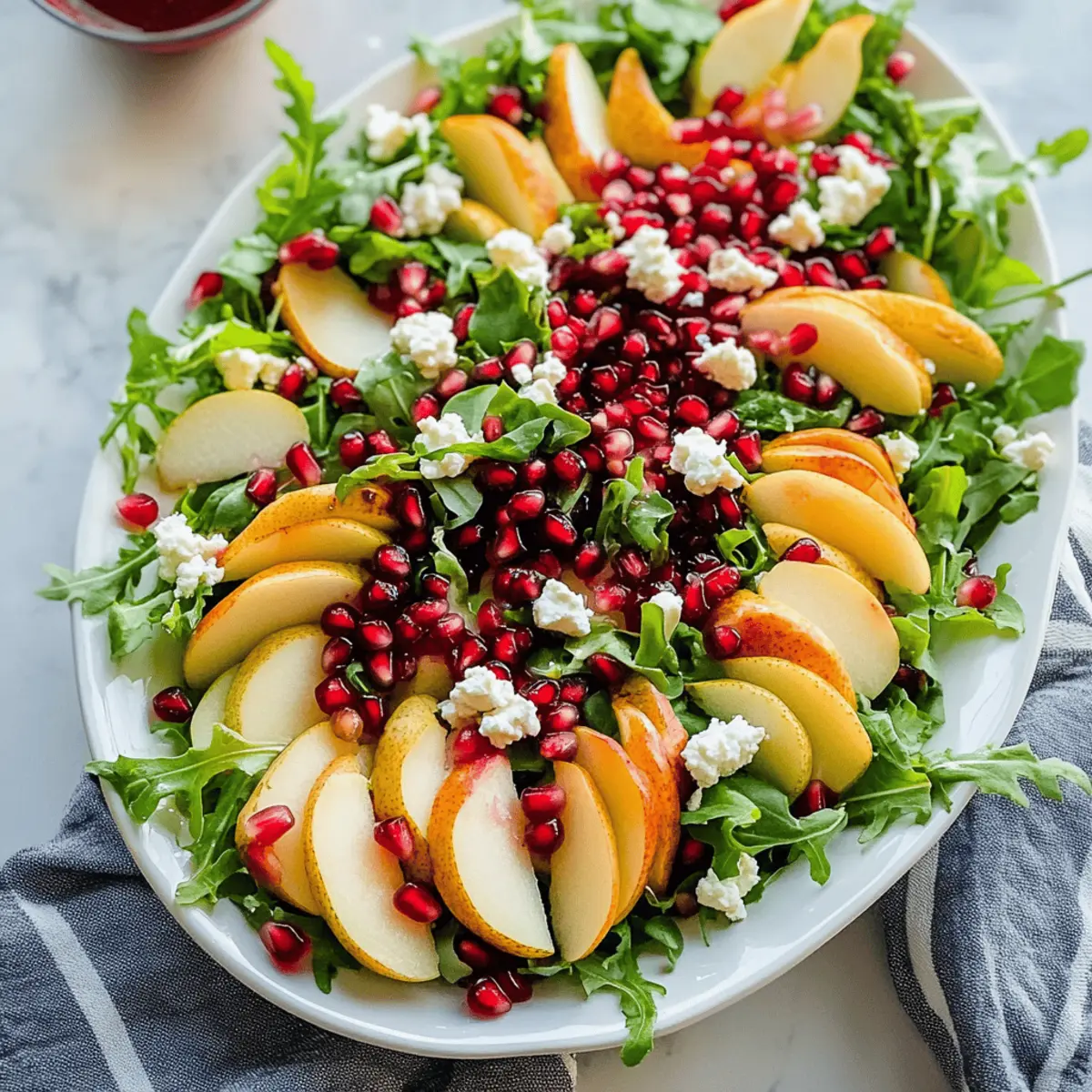 Pomegranate & Pear Green Salad with Ginger Dressing
