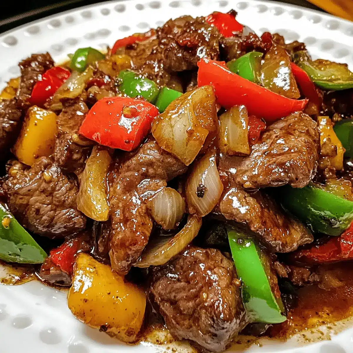 Pepper Steak with Bell Peppers and Onion