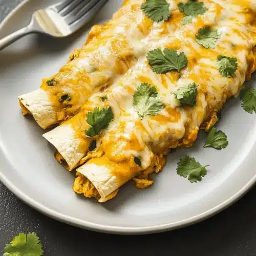 Creamy Pumpkin Chicken Enchiladas