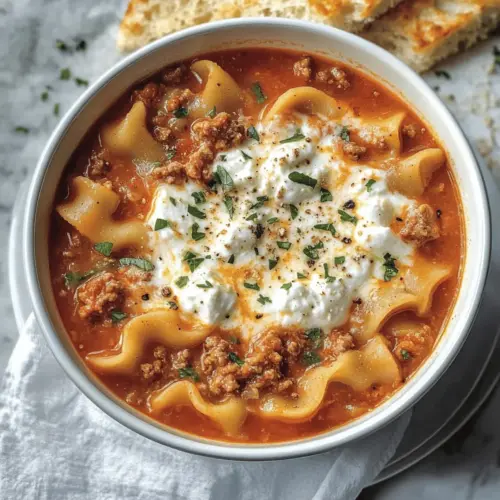Extra Cheesy Creamy Lasagna Soup