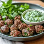 Christmas Spicy Lamb Meatballs With Green Goddess Dip Recipe