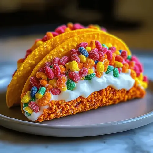 Fruity Pebbles Cheesecake Tacos