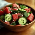 Watermelon Cucumber Mint Salad