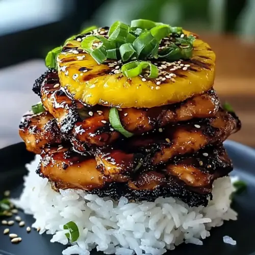 Hawaiian Huli Huli Chicken Stack