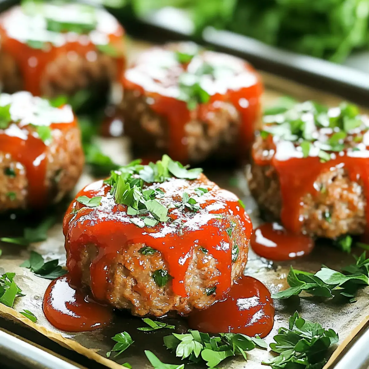 Sheet Pan Garlic Herb Meatloaf Minis