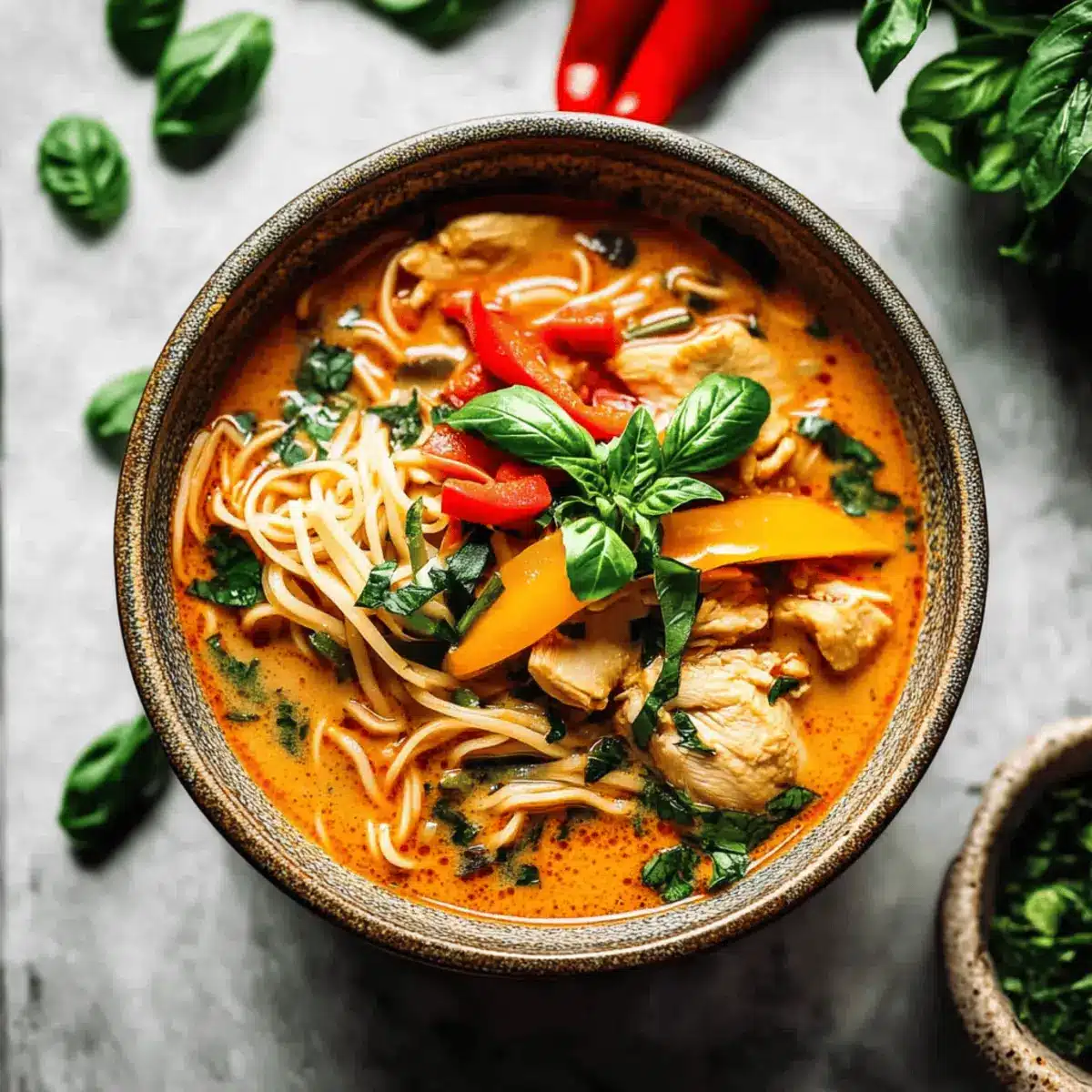 Chicken Thai Noodle Soup with Red Curry