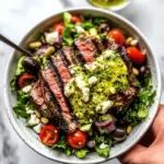 Greek Steak Salads with Herb and Garlic Vinaigrette
