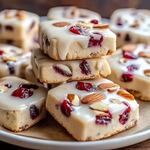 Cranberry Almond Glazed Shortbread