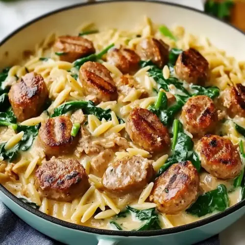 Creamy Chicken Sausage Orzo