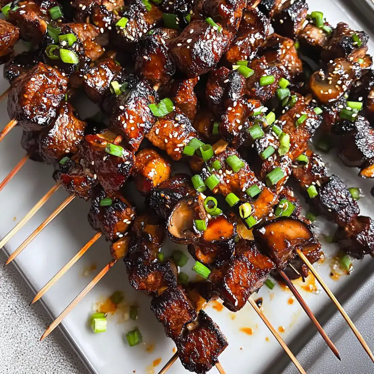 Saucy Korean BBQ Beef Skewers