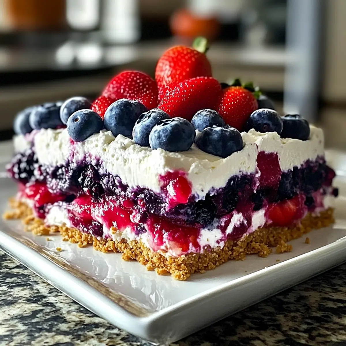 No Bake Summer Berry Lasagna