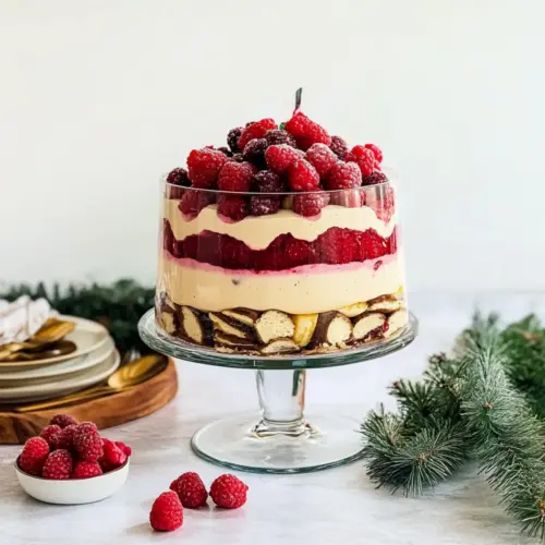 Colin’s raspberry and panna cotta trifle