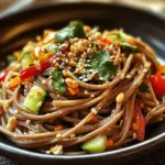 Spicy Peanut Soba Noodle Salad