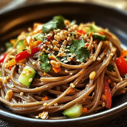 Spicy Peanut Soba Noodle Salad