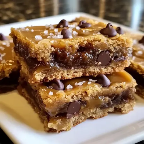 Salted Caramel Chocolate Chip Cookie Bars