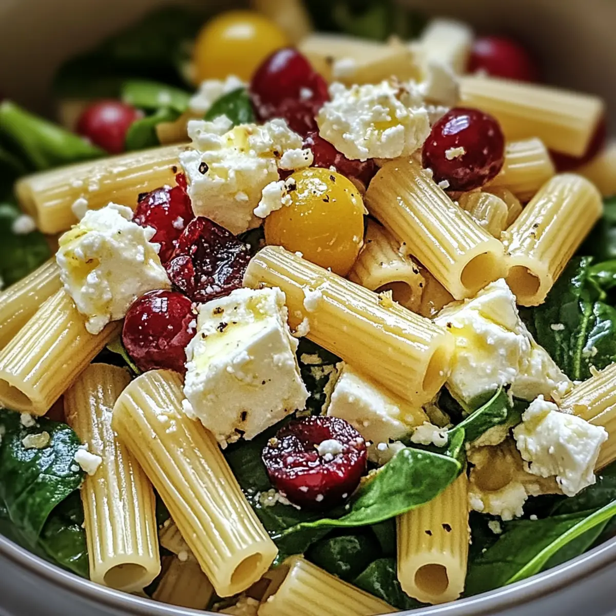 Feta Cranberry Rigatoni Salad