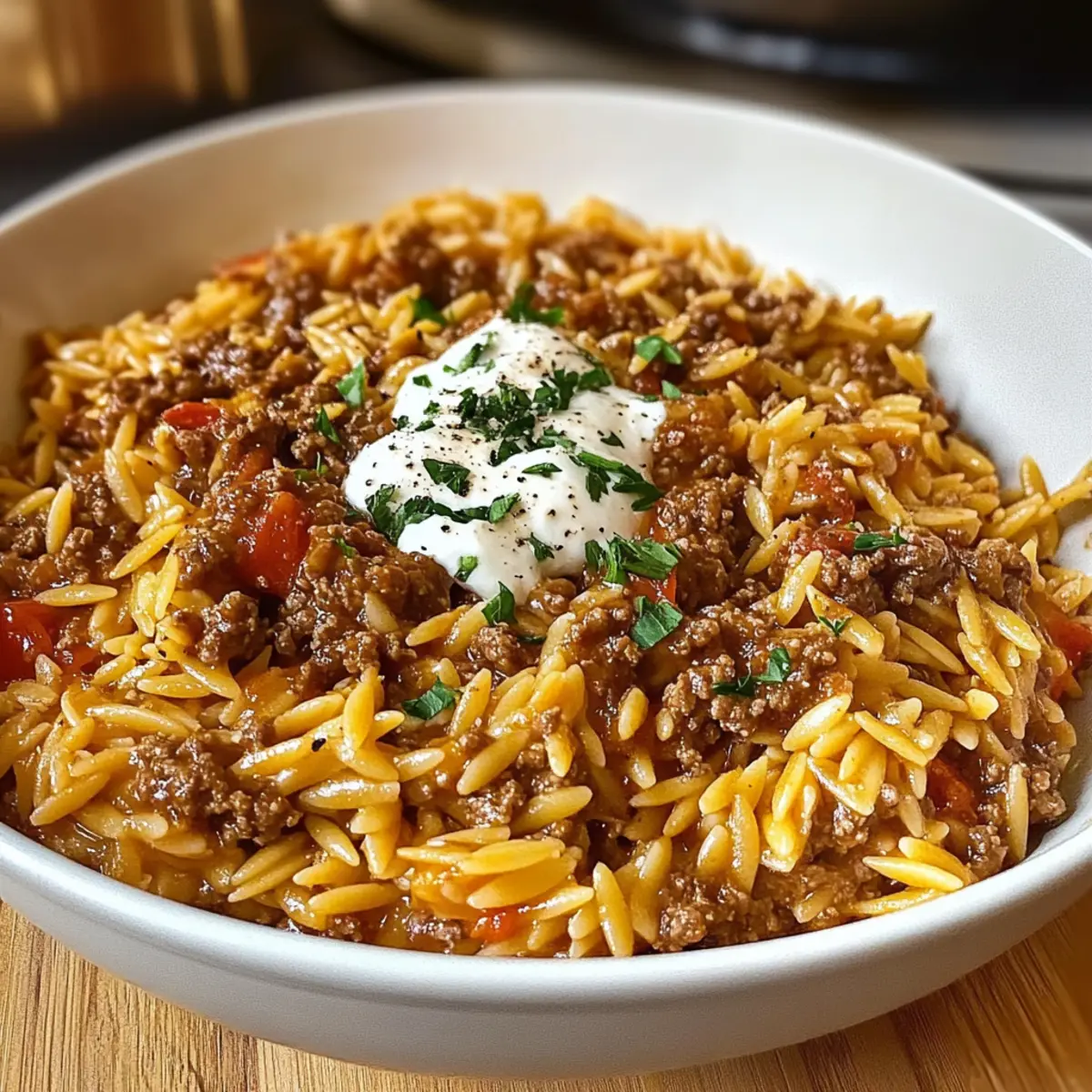 Ground Beef Orzo
