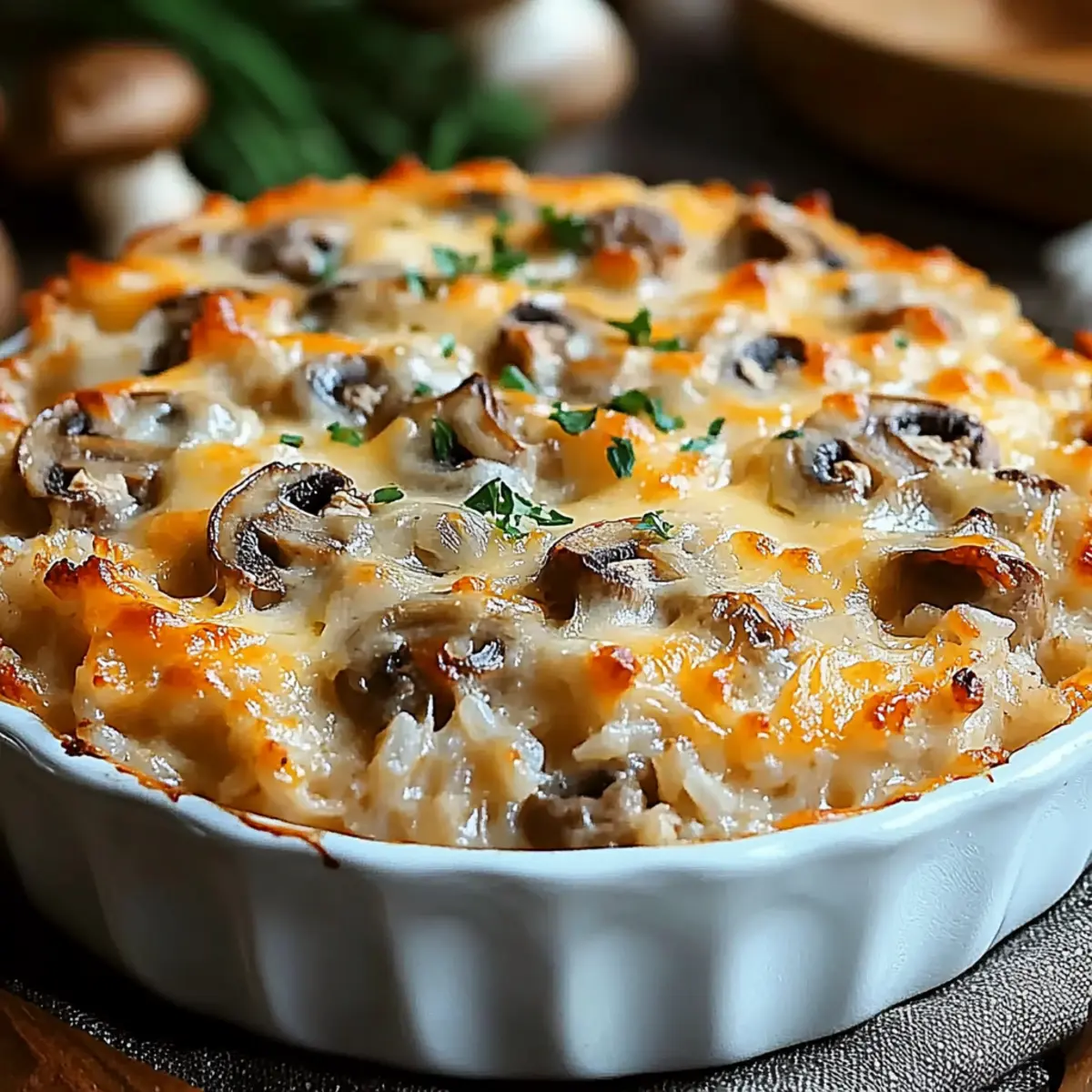 Beef & Mushroom Rice Bake