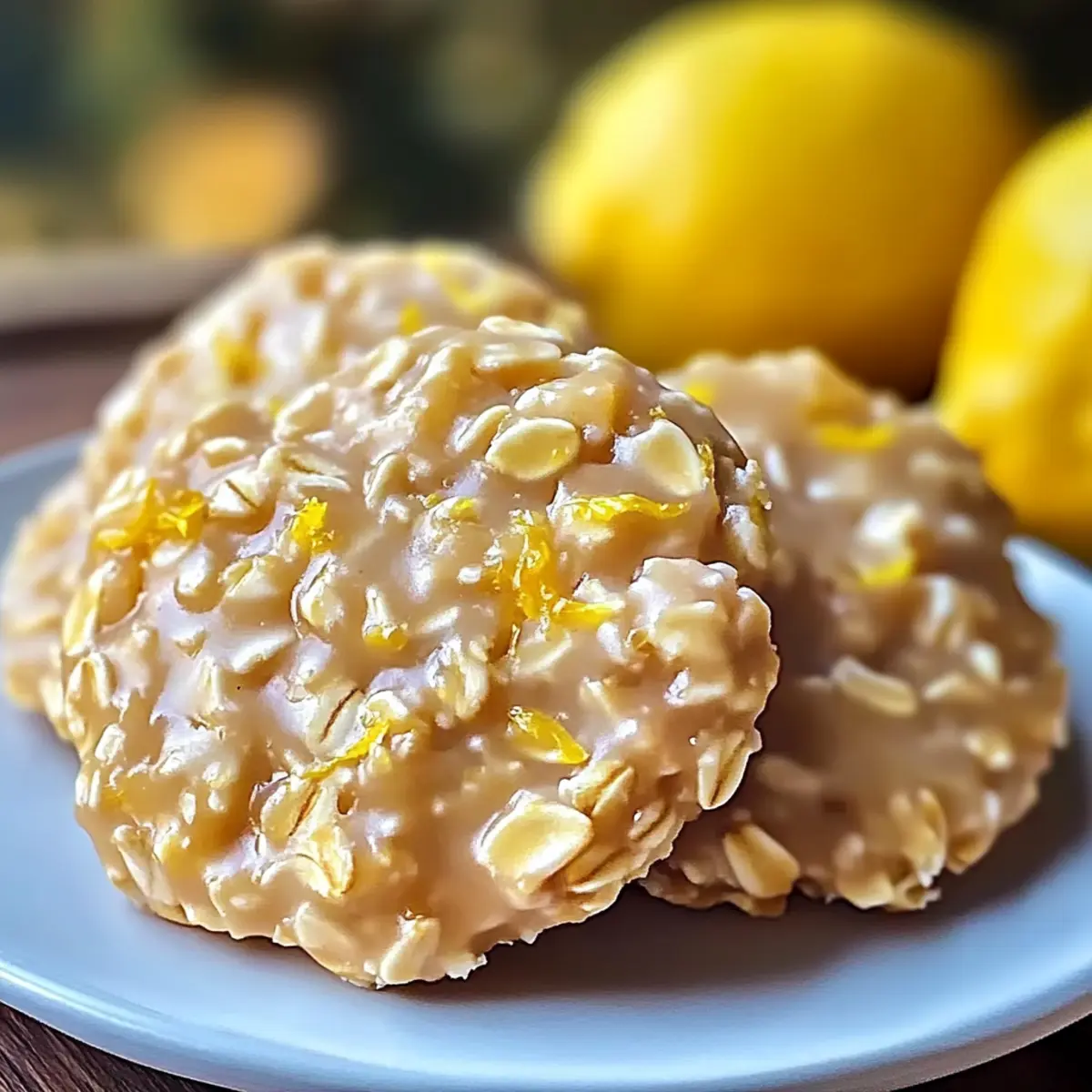 Lemon Oatmeal No-Bake Cookies