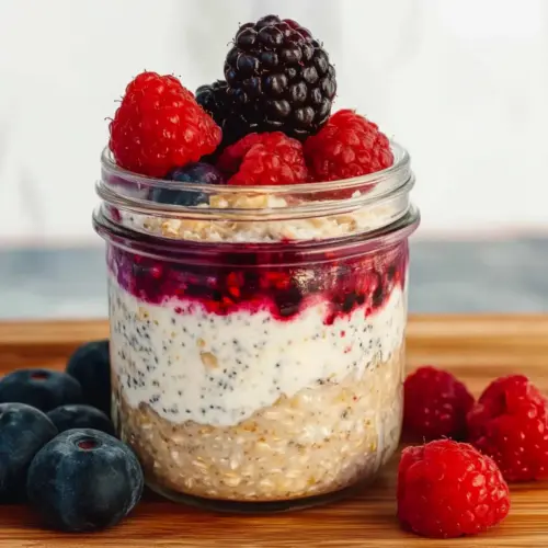 Mixed Berry Cheesecake Overnight Oats