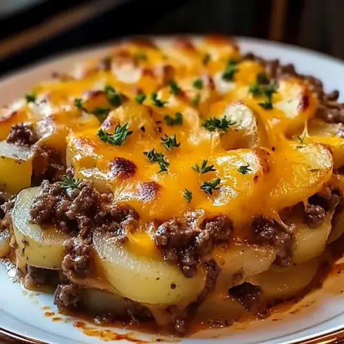 Casserole with Ground Beef and Potatoes