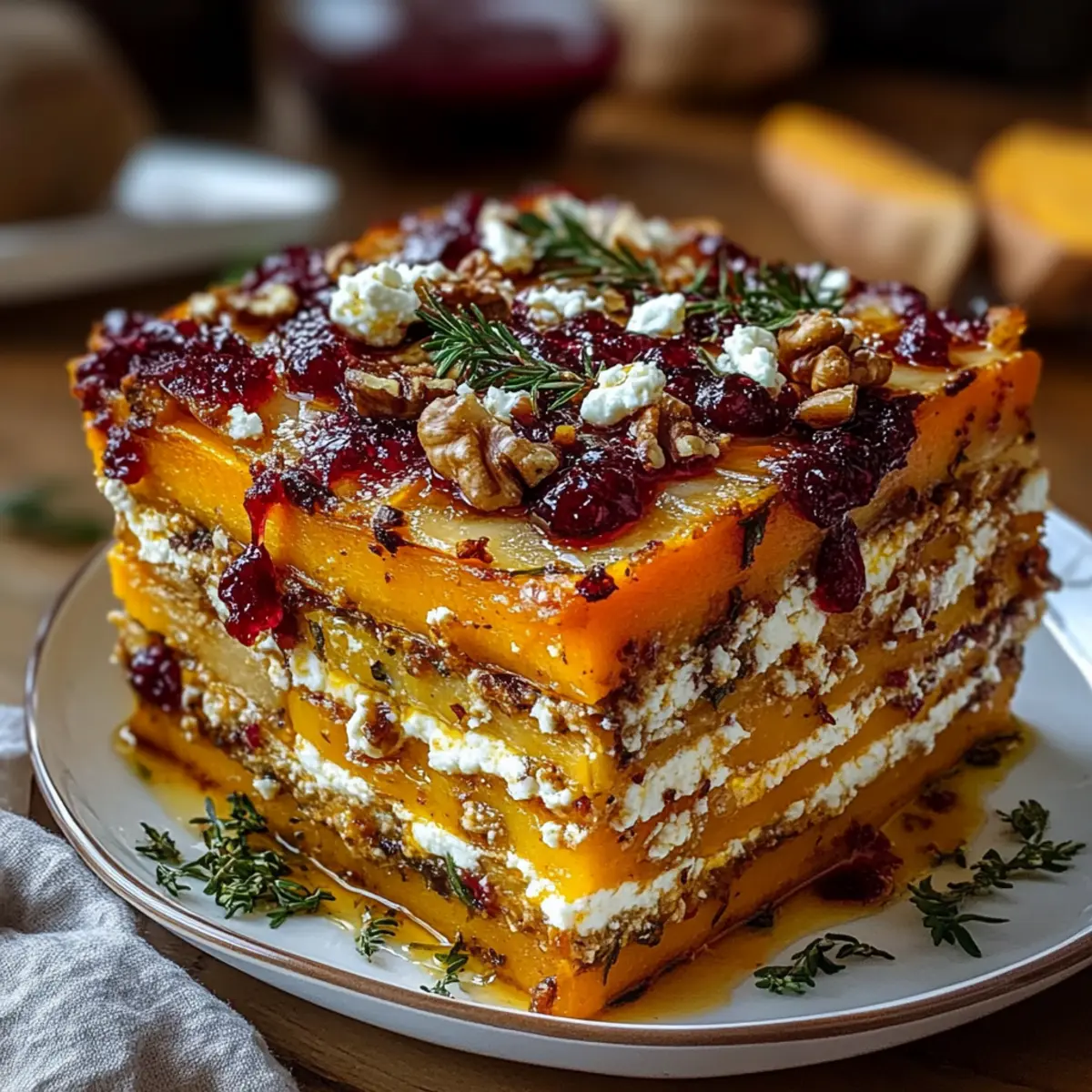 Layered Sweet Potato, Butternut Squash, Parsnips Lasagna