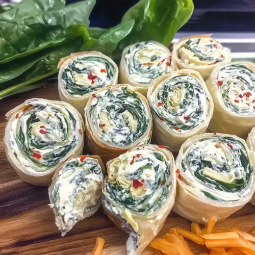 Spinach Artichoke Dip Pinwheels