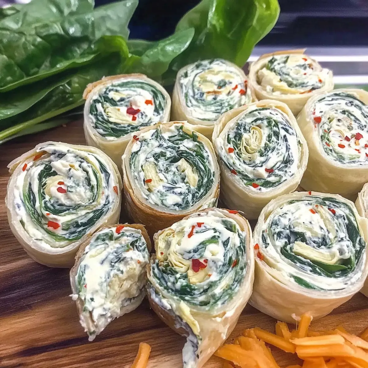 Spinach Artichoke Dip Pinwheels