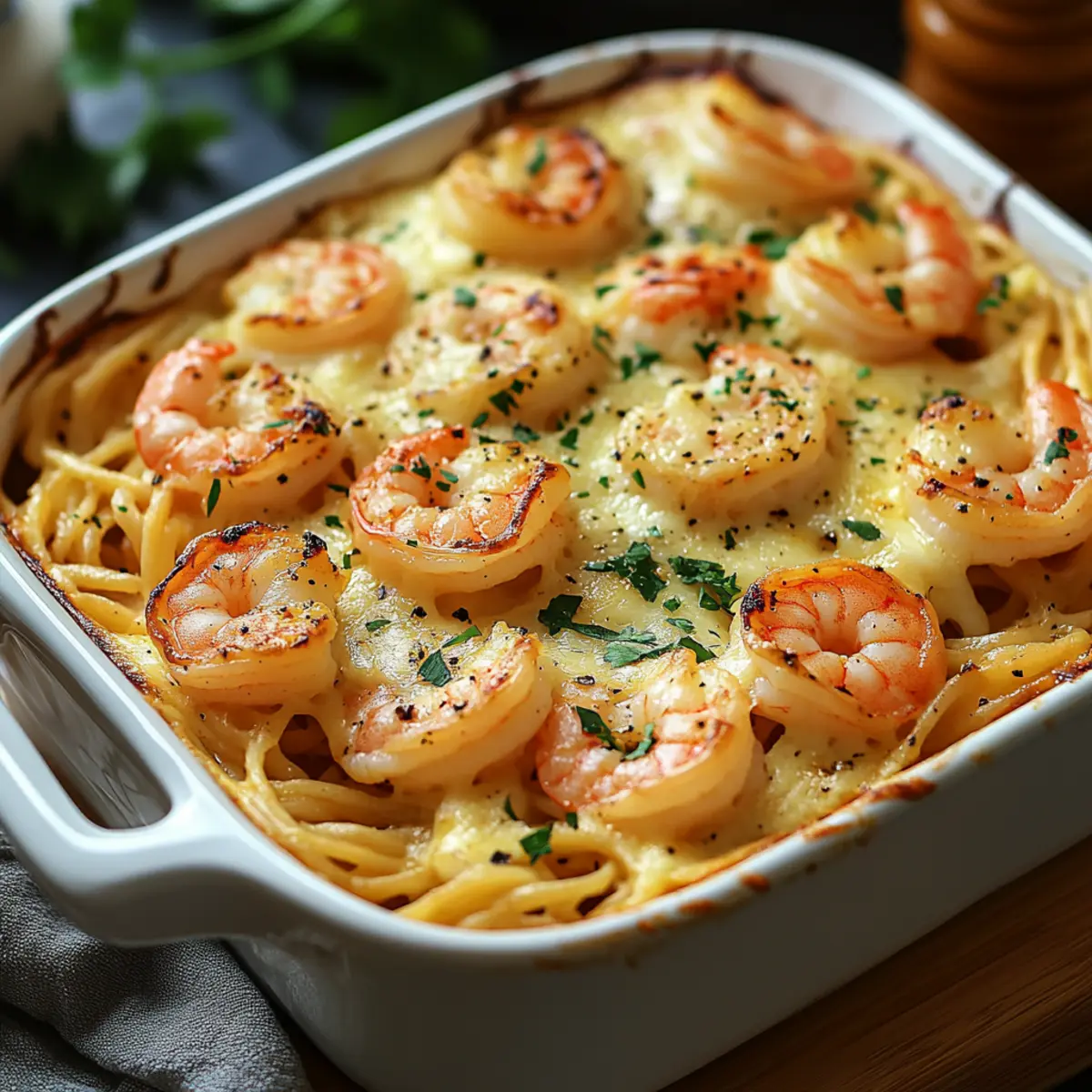 Shrimp Scampi Pasta Bake