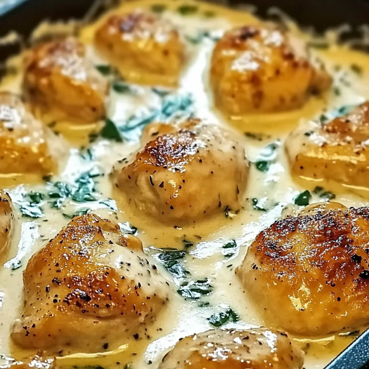Creamy Oven Baked Chicken Thighs