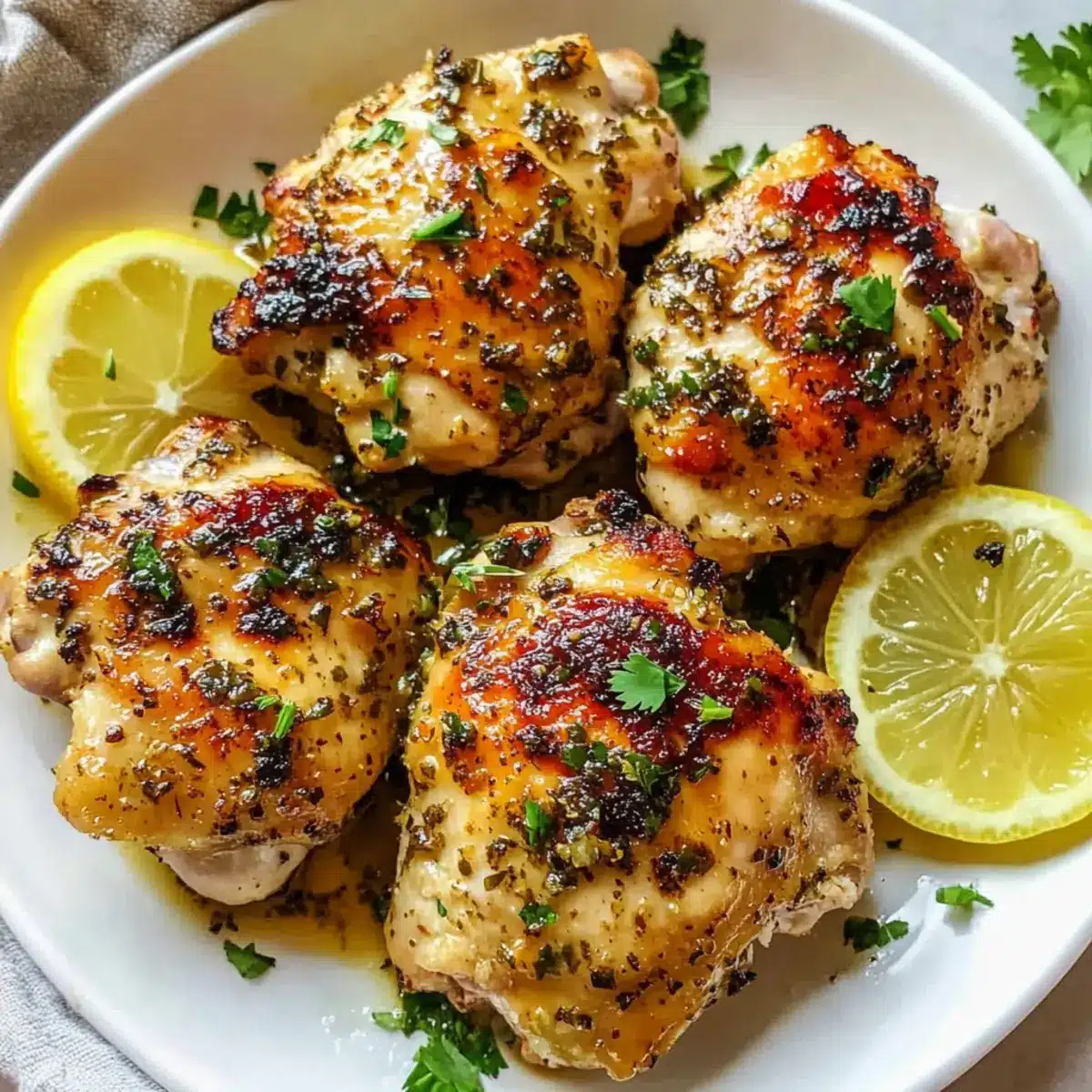 Garlic Lemon Chicken Thighs