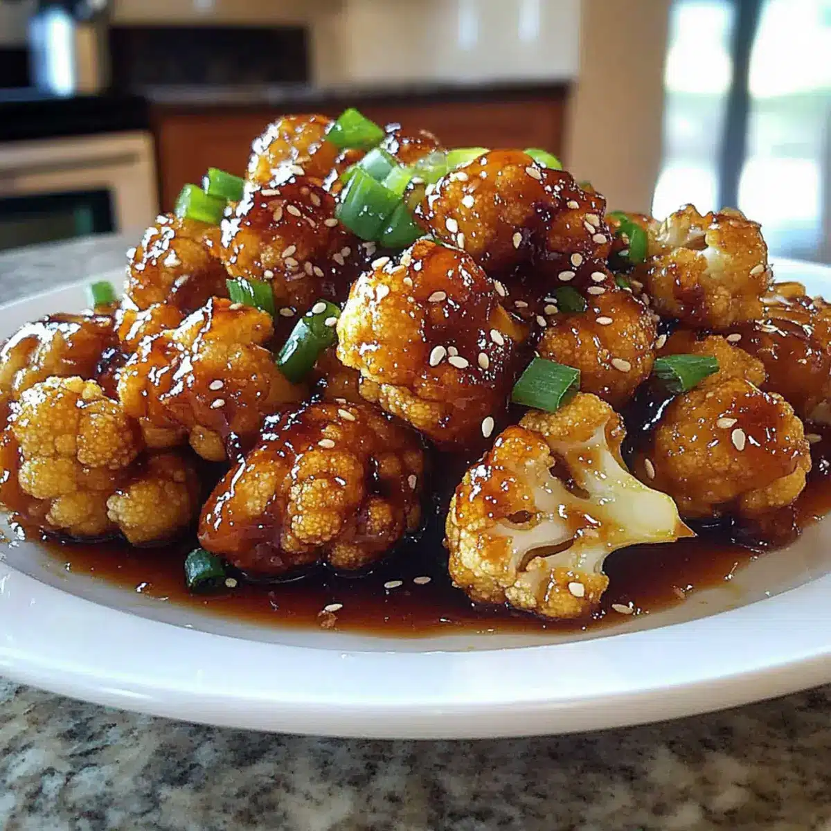 Sticky Honey Garlic Cauliflower