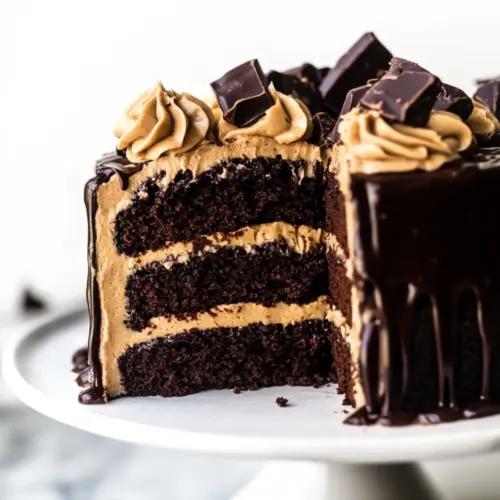 Chocolate Brownie Cake with Peanut Butter Frosting