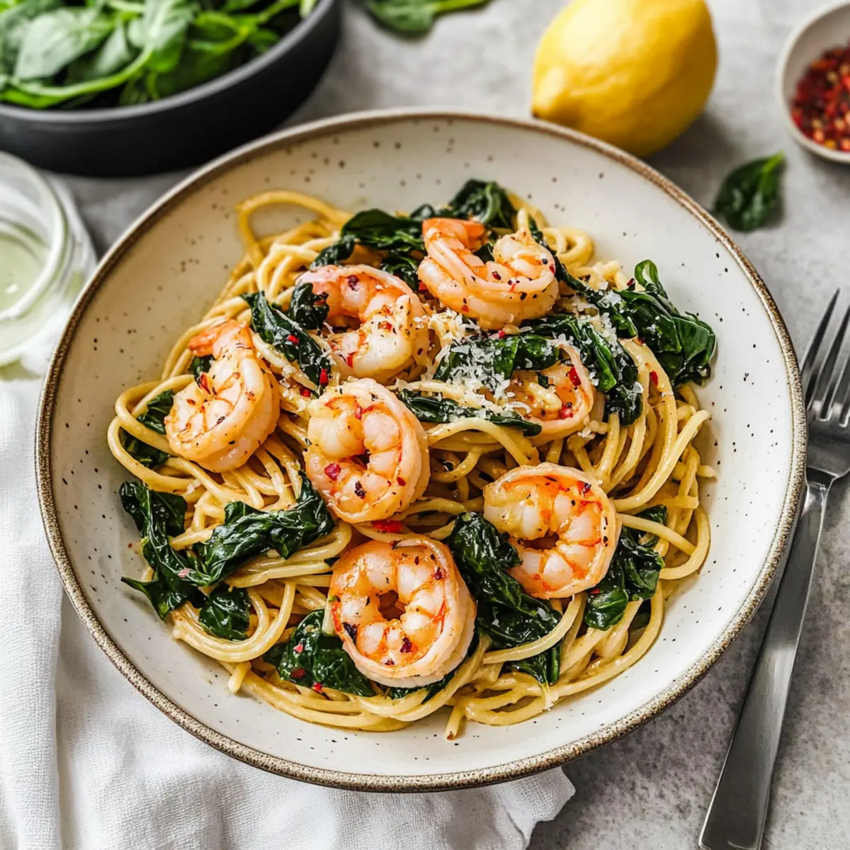 Lemon Garlic Shrimp Pasta