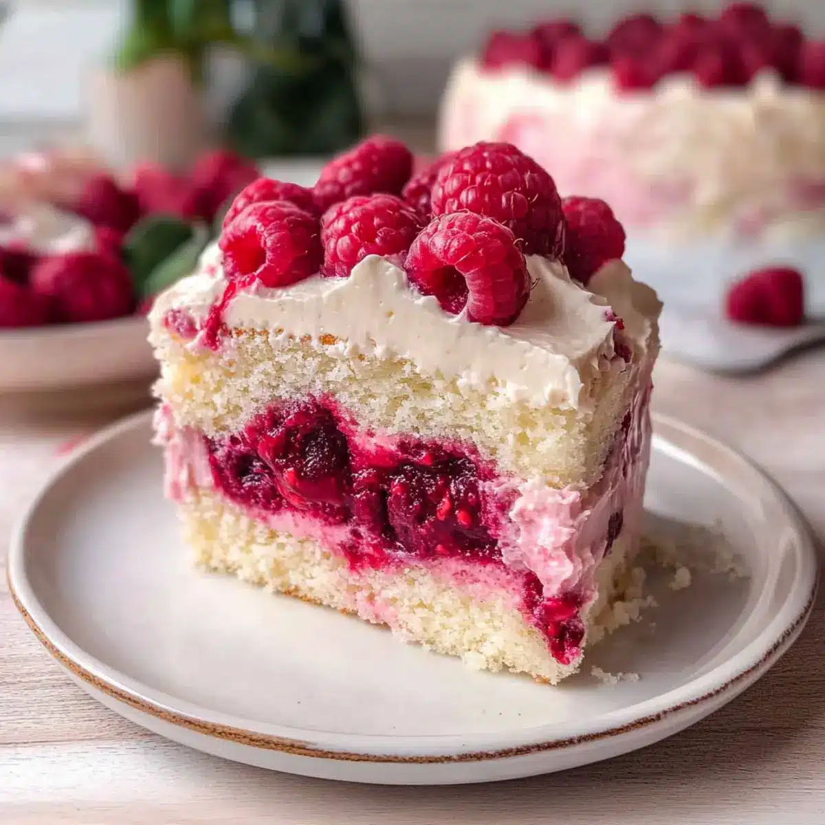 White Chocolate Raspberry Cake