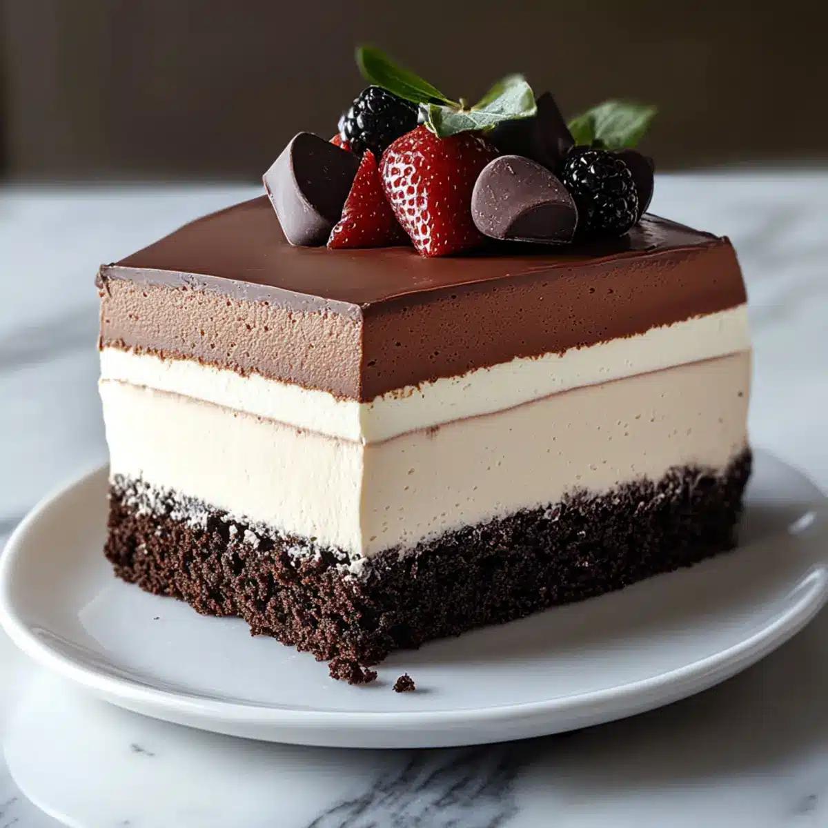 Triple Chocolate Mousse Cake