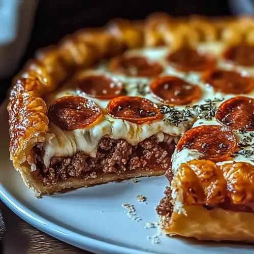 Hamburger Sausage & Pepperoni Pie