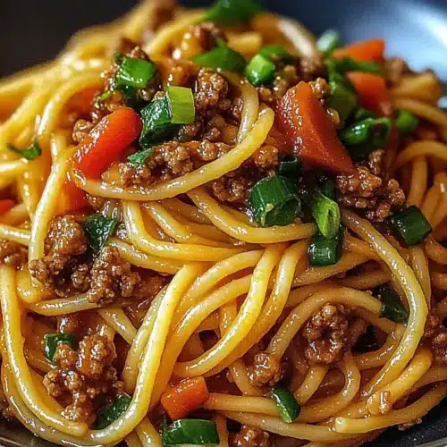 Asian-Style Ground Beef Spaghetti