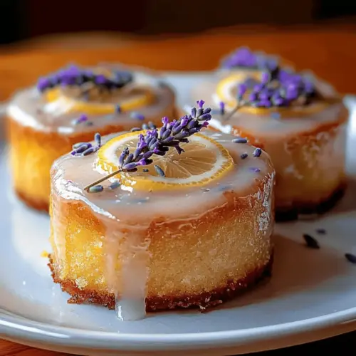 Mini Lemon Cakes with Lavender Glaze