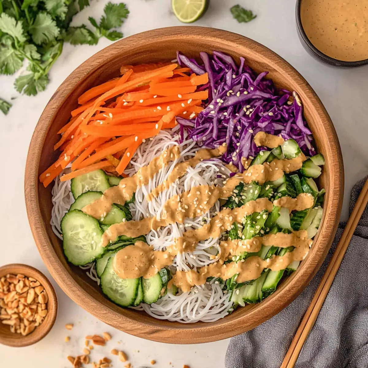 Spring Roll Salad with Peanut Sauce