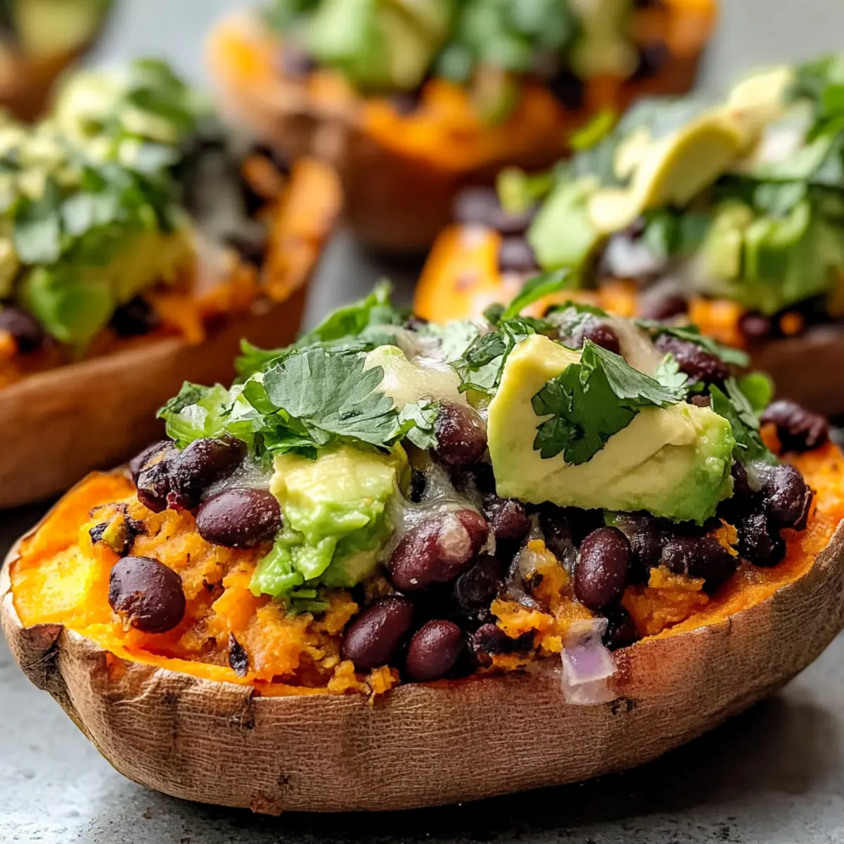 Black Bean and Avocado Stuffed Sweet Potatoes