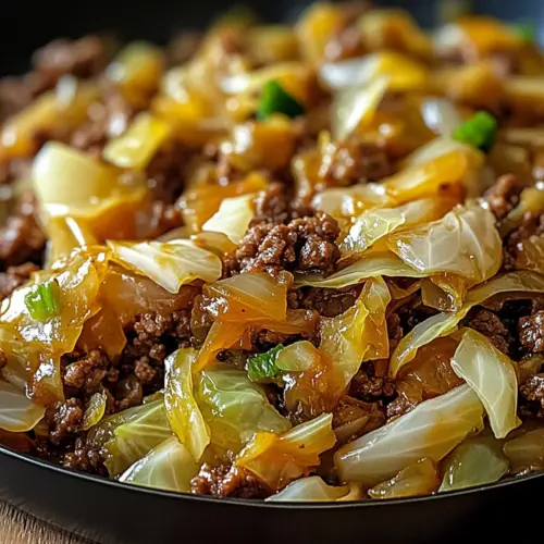Ground Beef and Chopped Cabbage