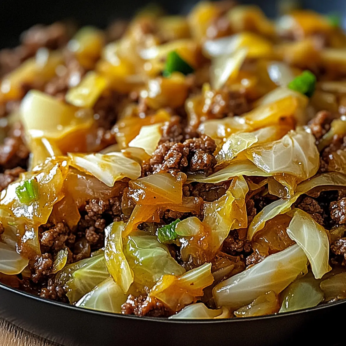 Ground Beef and Chopped Cabbage