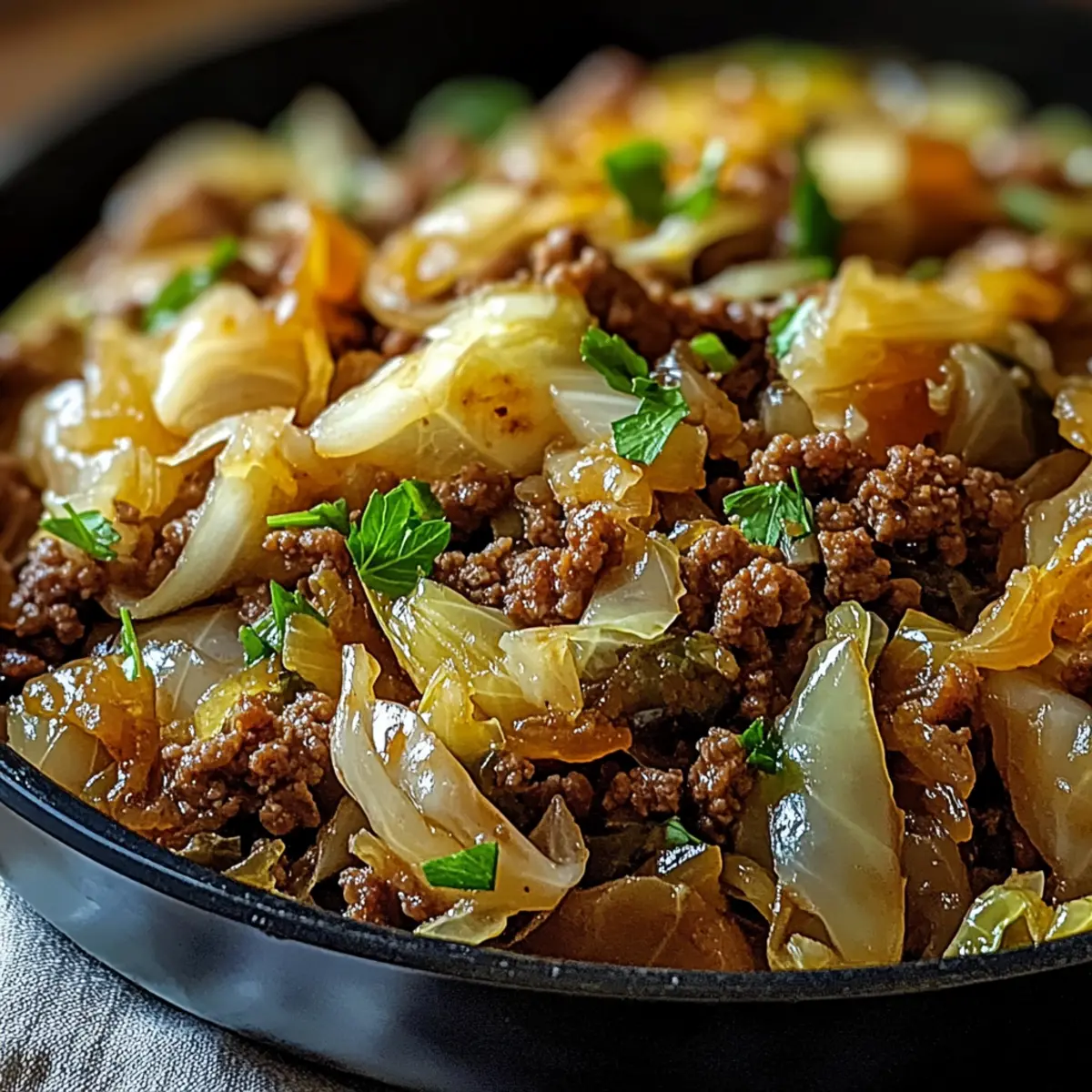 Ground Beef and Chopped Cabbage