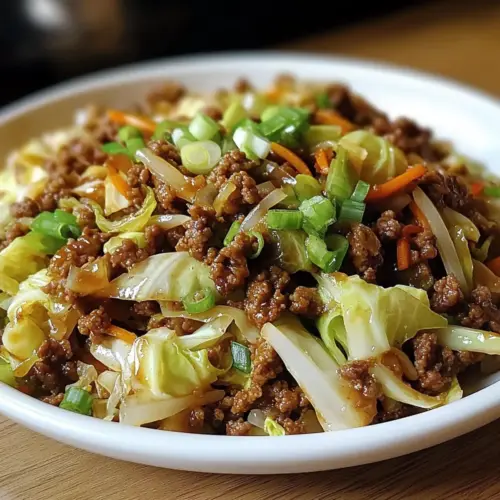 Chinese Ground Beef and Cabbage Stir-Fry