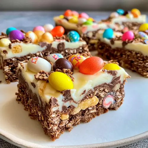 No-Bake Chocolate Easter Egg Slice