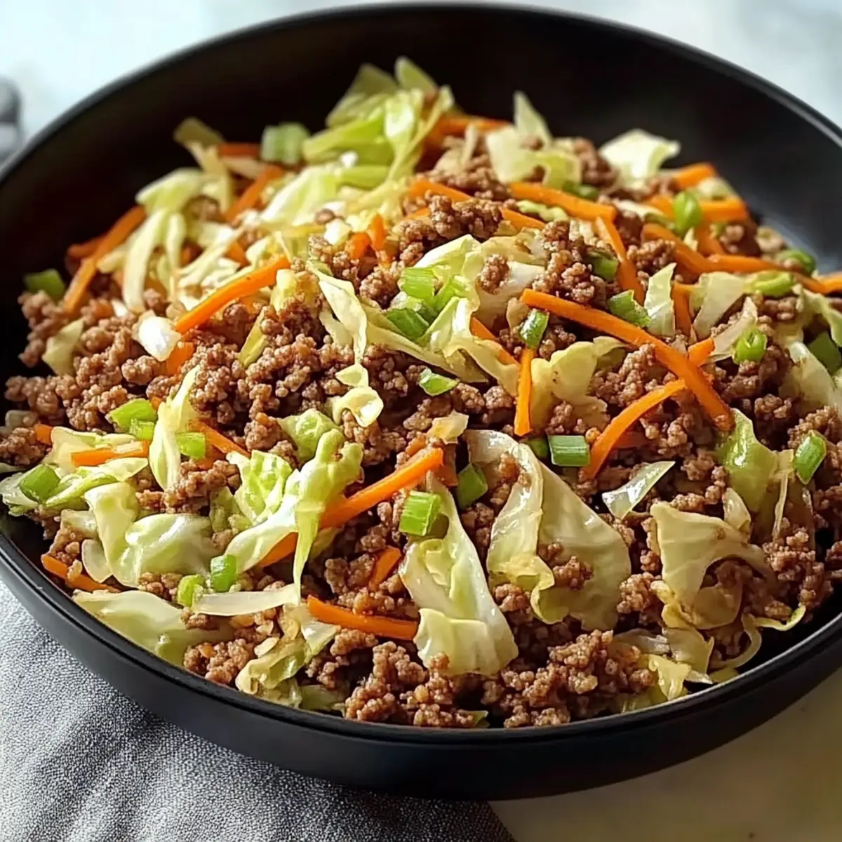 Ground Beef and Cabbage Stir Fry