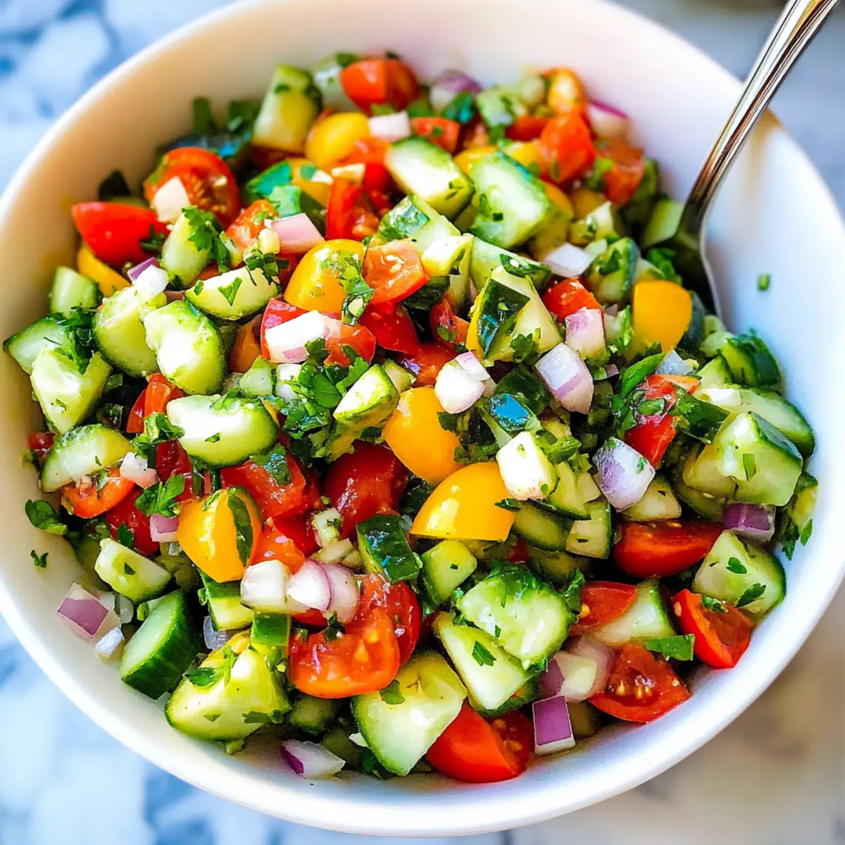 Chopped Cucumber Tomato Salad