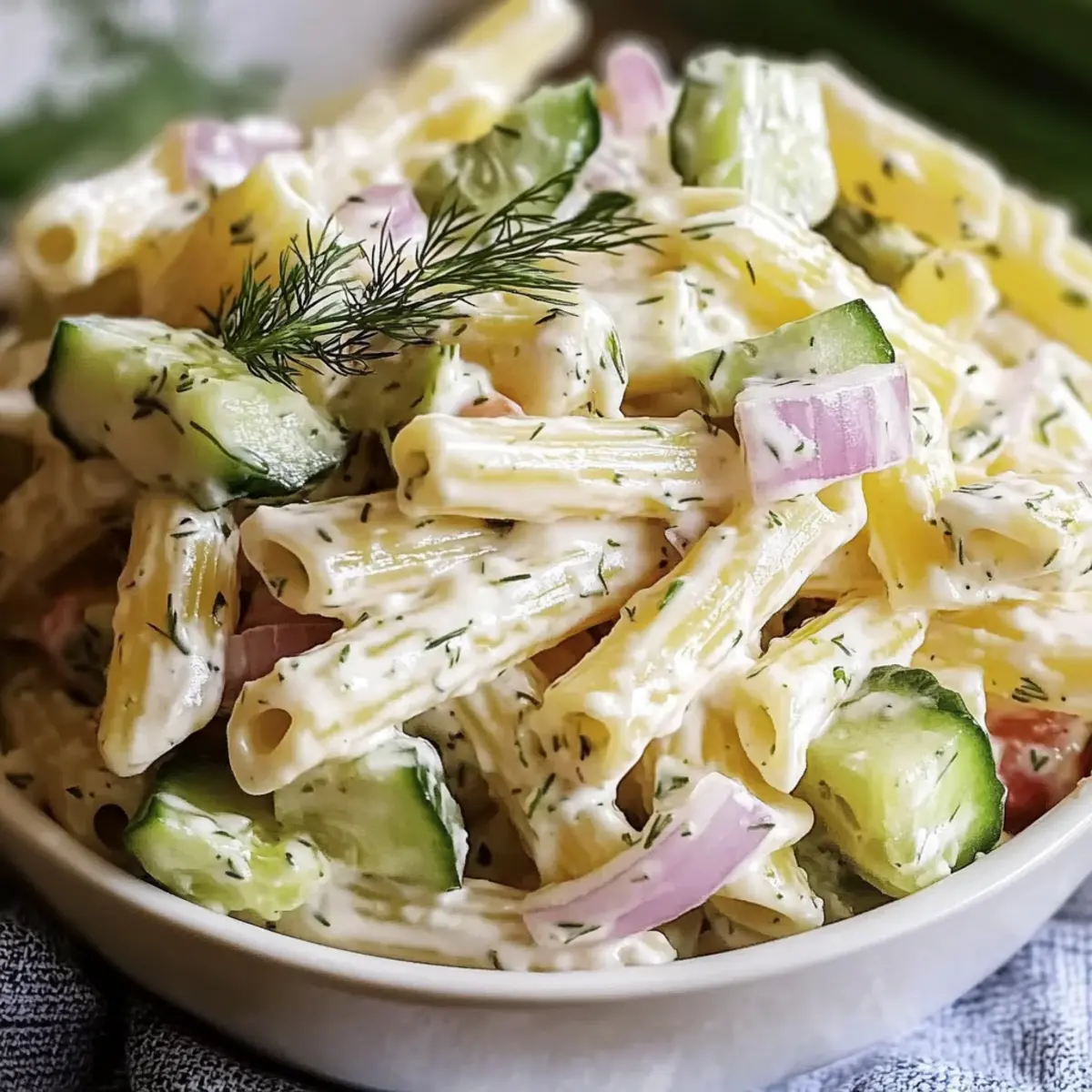 Creamy Cucumber Pasta Salad